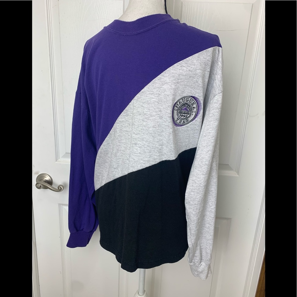 COLORADO ROCKIES Vintage 90s Mens XL long Sleeve Shirt Inaugural baseball Season